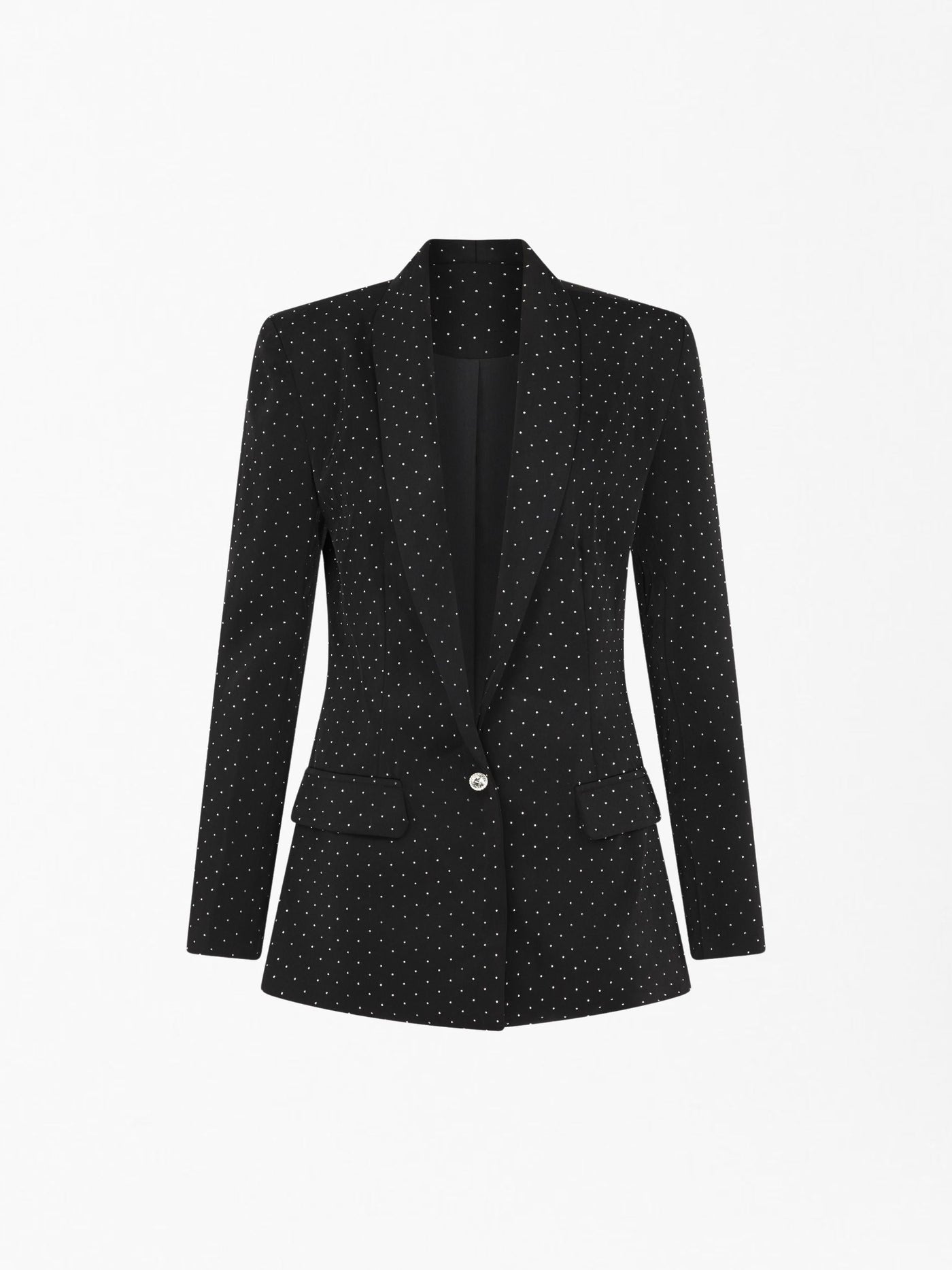 SOUR FIGS Rhinestone Embellished Blazer Jacket in Black