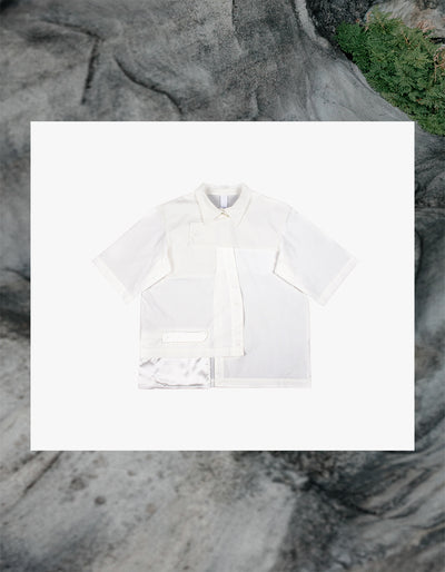 Layered Flaps Short Sleeve Shirt