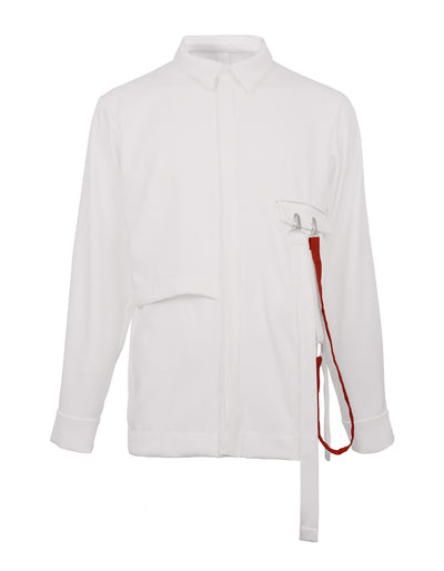 Asymmetric Deconstructed Pocket Weave Shirt