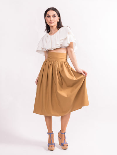 Womens High Waisted Panel Skirt