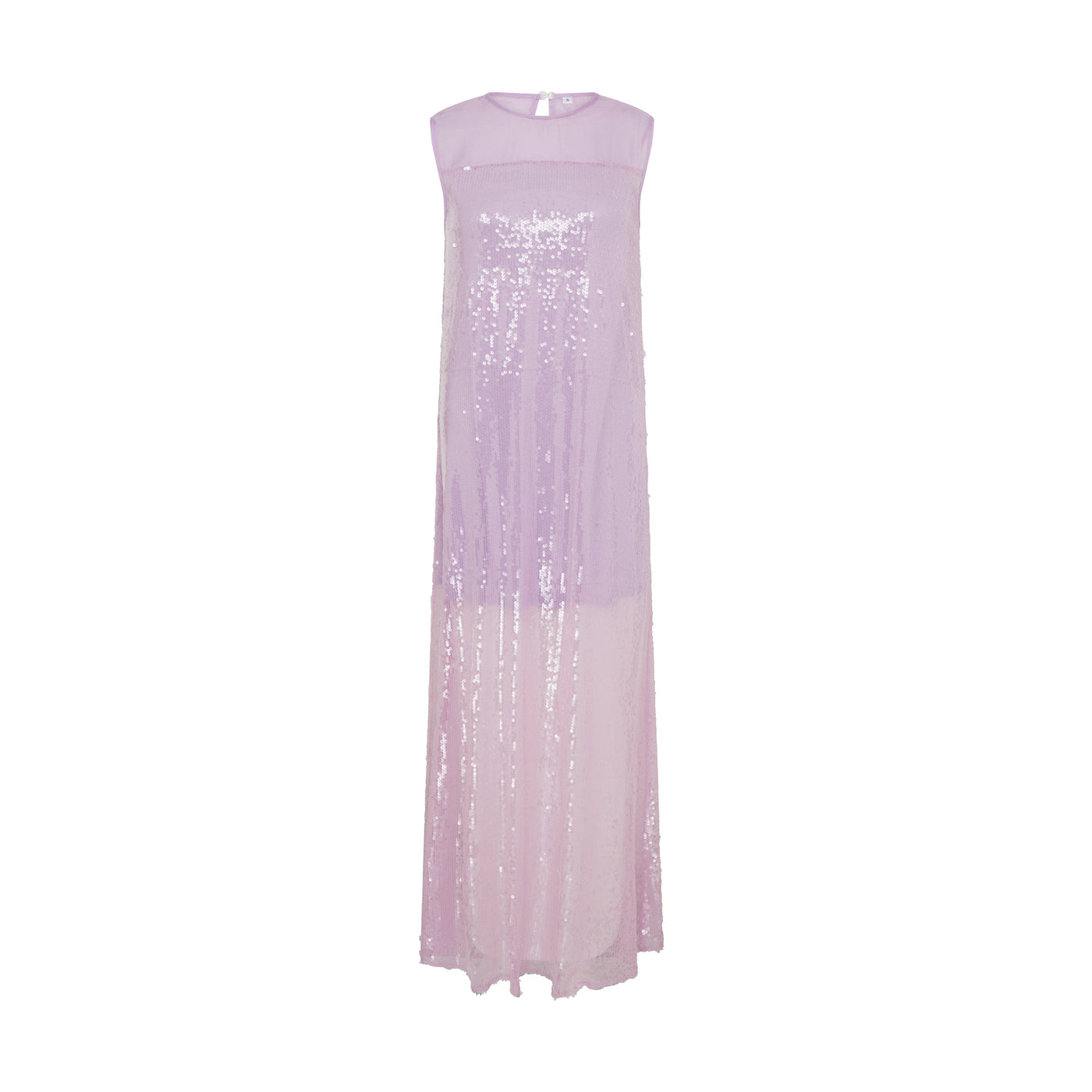 SOUR FIGS Sequined Sheer Gown in Wisteria Purple