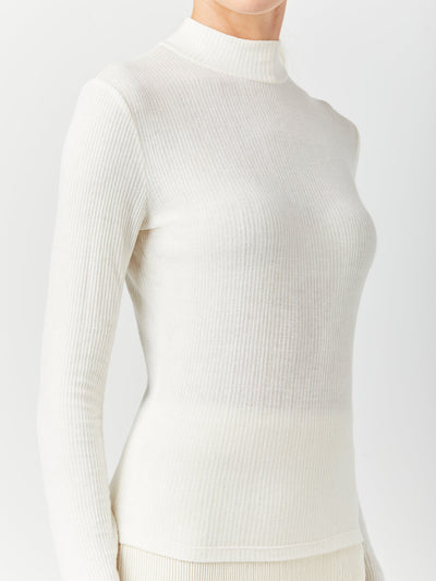 Stretch Rib Mockneck Top