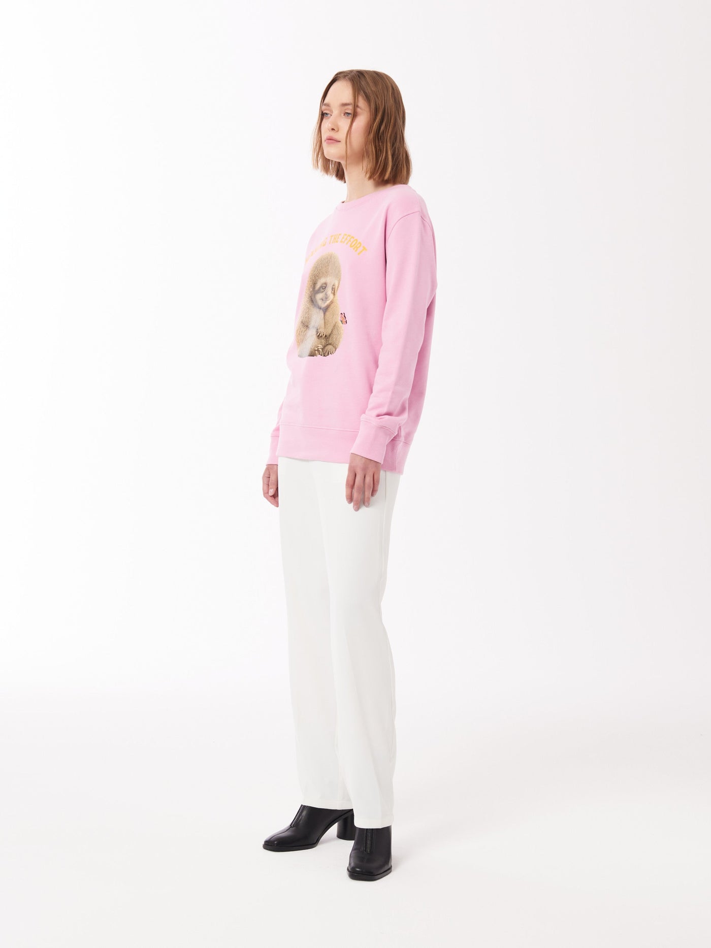 Sloth Print Unisex Sweatshirt in Pink