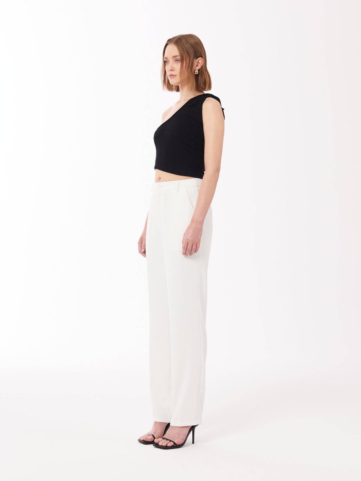 Flowy Suit Trouser in White White Flowy Suit Trouser