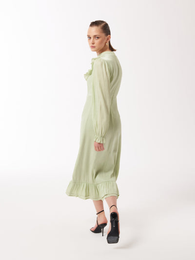 ruffled long sleeve dress