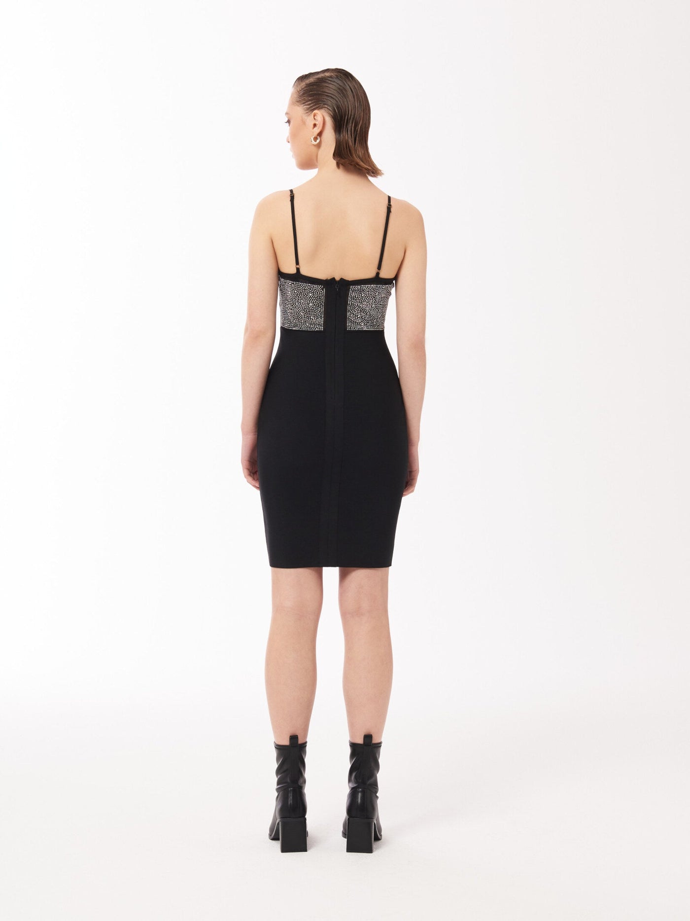 Sour Figs Embellished Bandage Mini Dress in Black