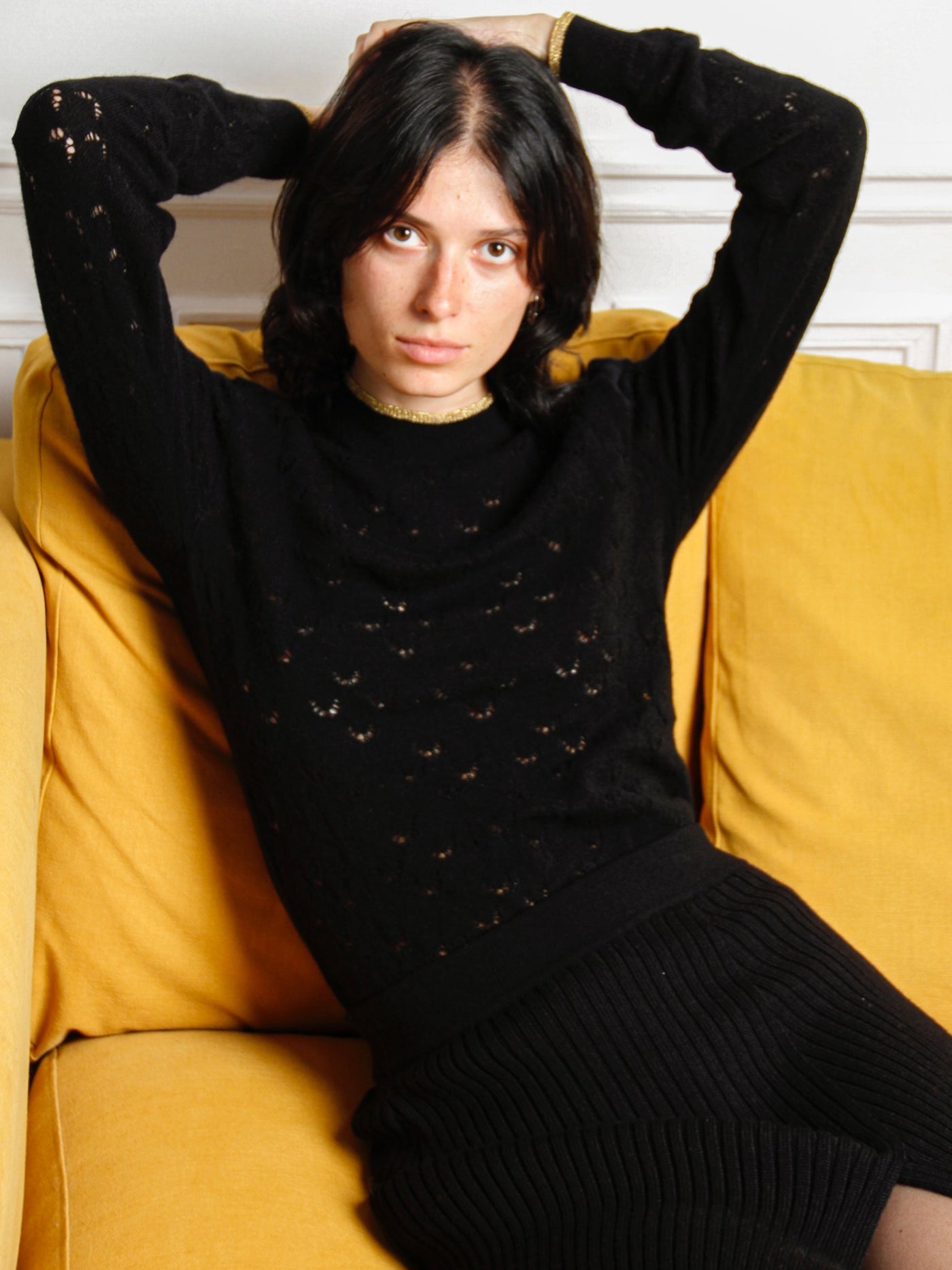 VITOS 1925 black openwork sweater