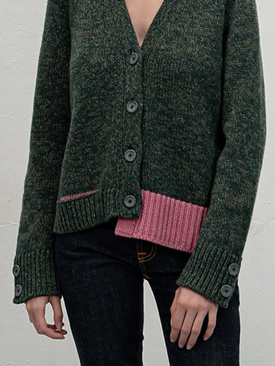 Melange regenerated cashmere cardigan