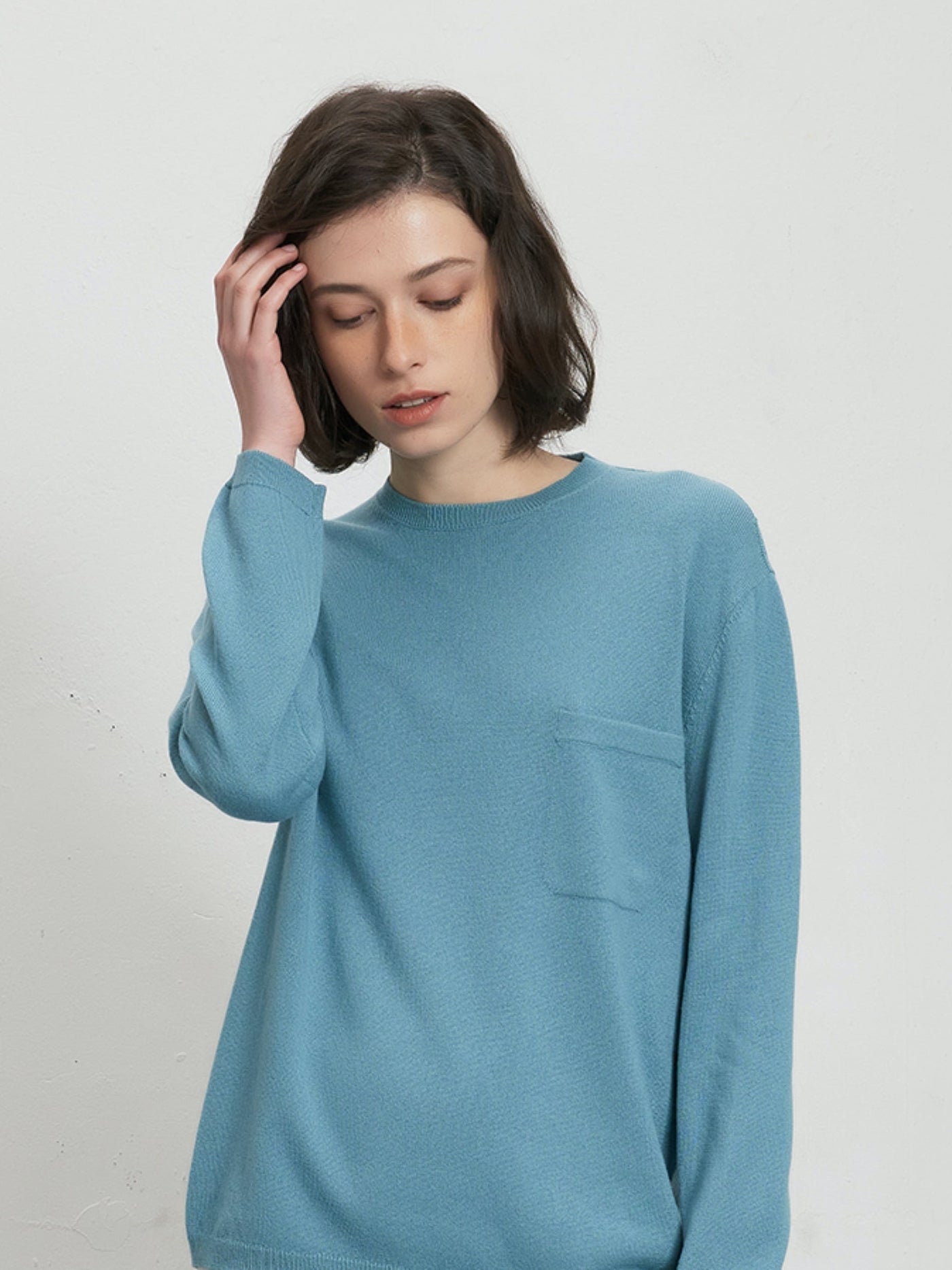 Oversize island blue cashmere sweater