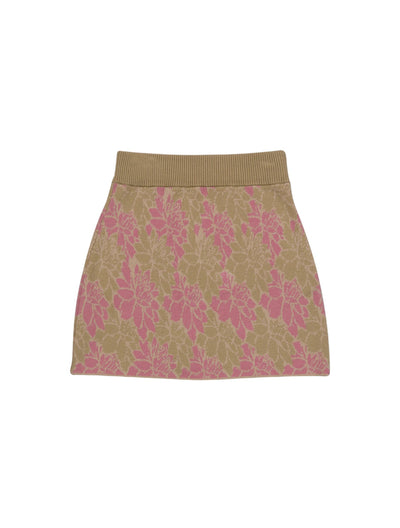 WOMENS FLORAL KNIT SKIRT