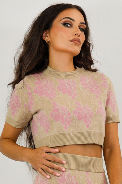 WOMENS FLORAL KNIT TOP