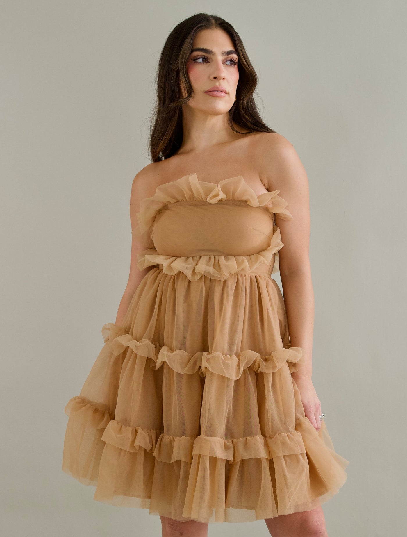 WOMENS TULLE FRILL DRESS