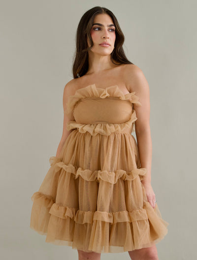 WOMENS TULLE FRILL DRESS