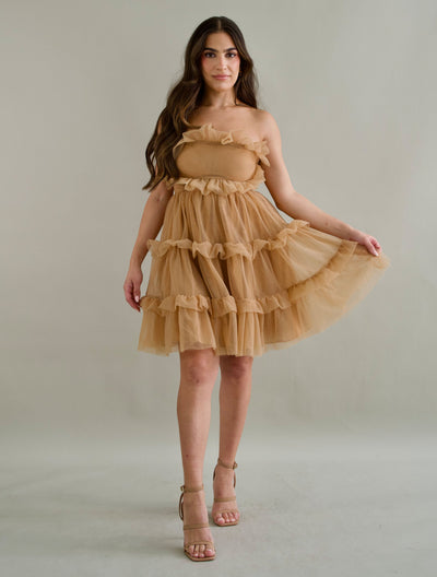 WOMENS TULLE FRILL DRESS