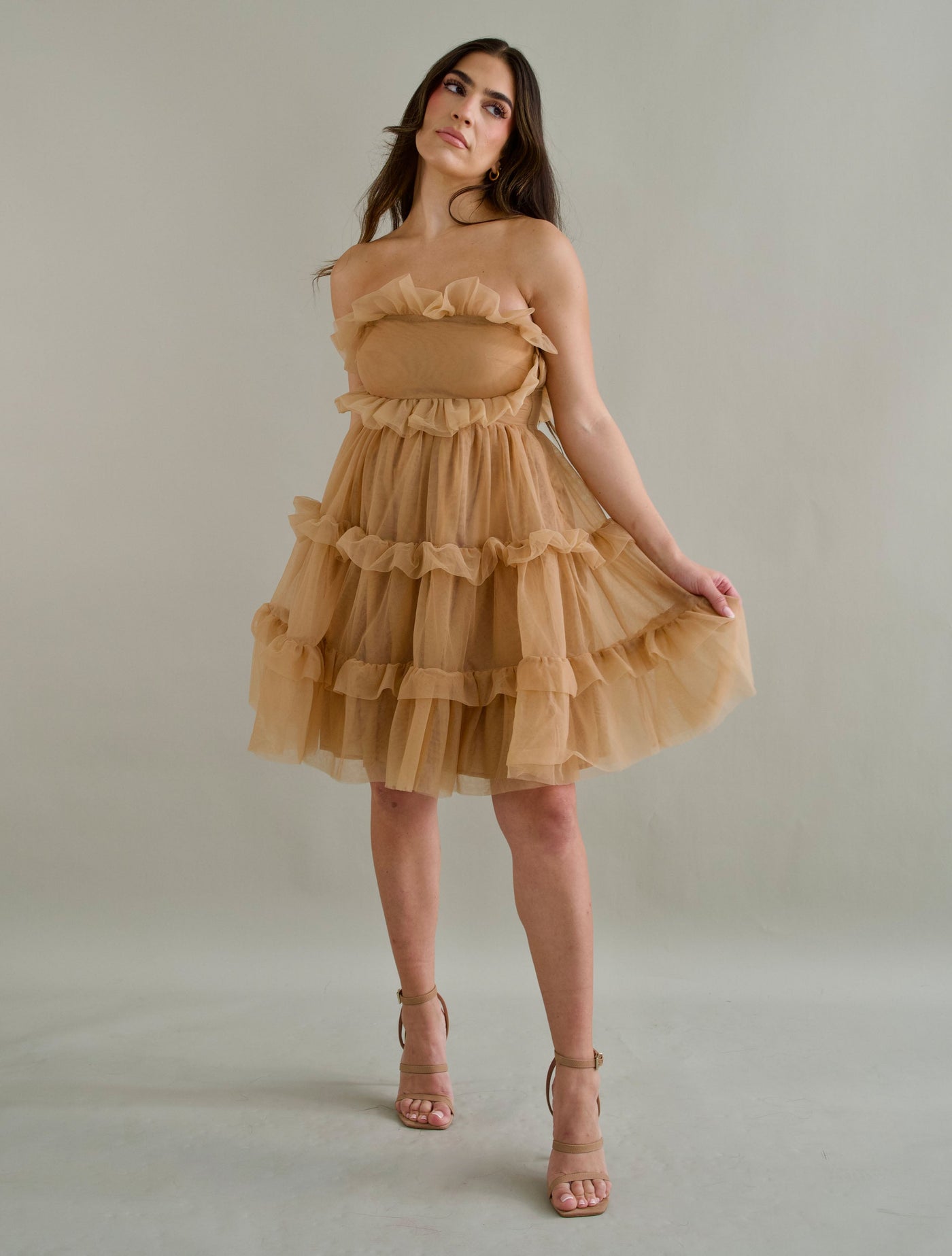 WOMENS TULLE FRILL DRESS