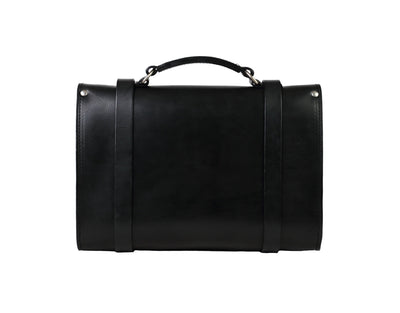 Leather Briefcase in Cuoio Black Mod 119