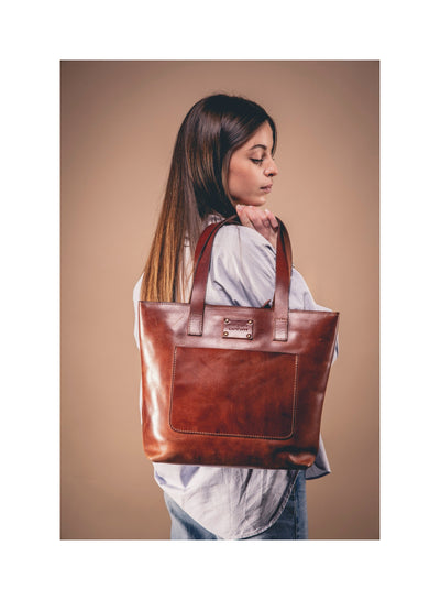 Leather Tote Brown Mod 147