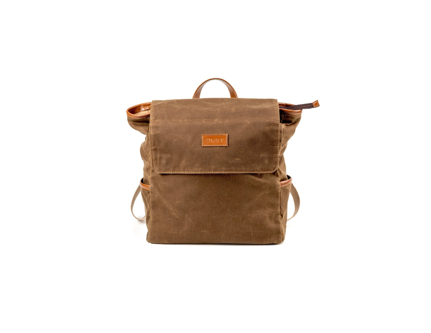 Leather Backpack In Waxed Cotton Made in USA Brown