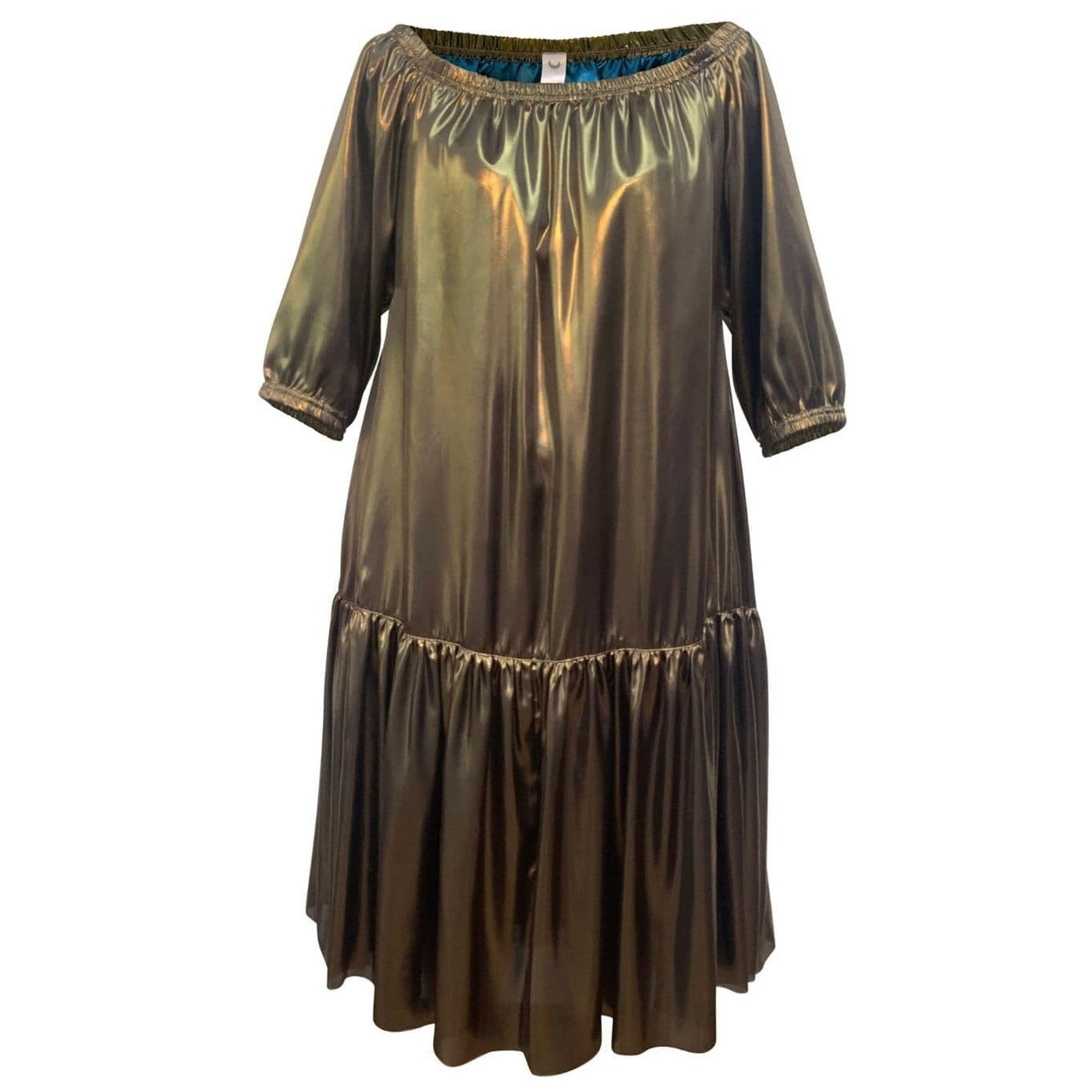 Ausus - Metallic Gold Maxi Dress flat shot