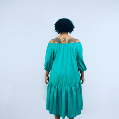 Ausus -Jade Green Maxi Dress back view