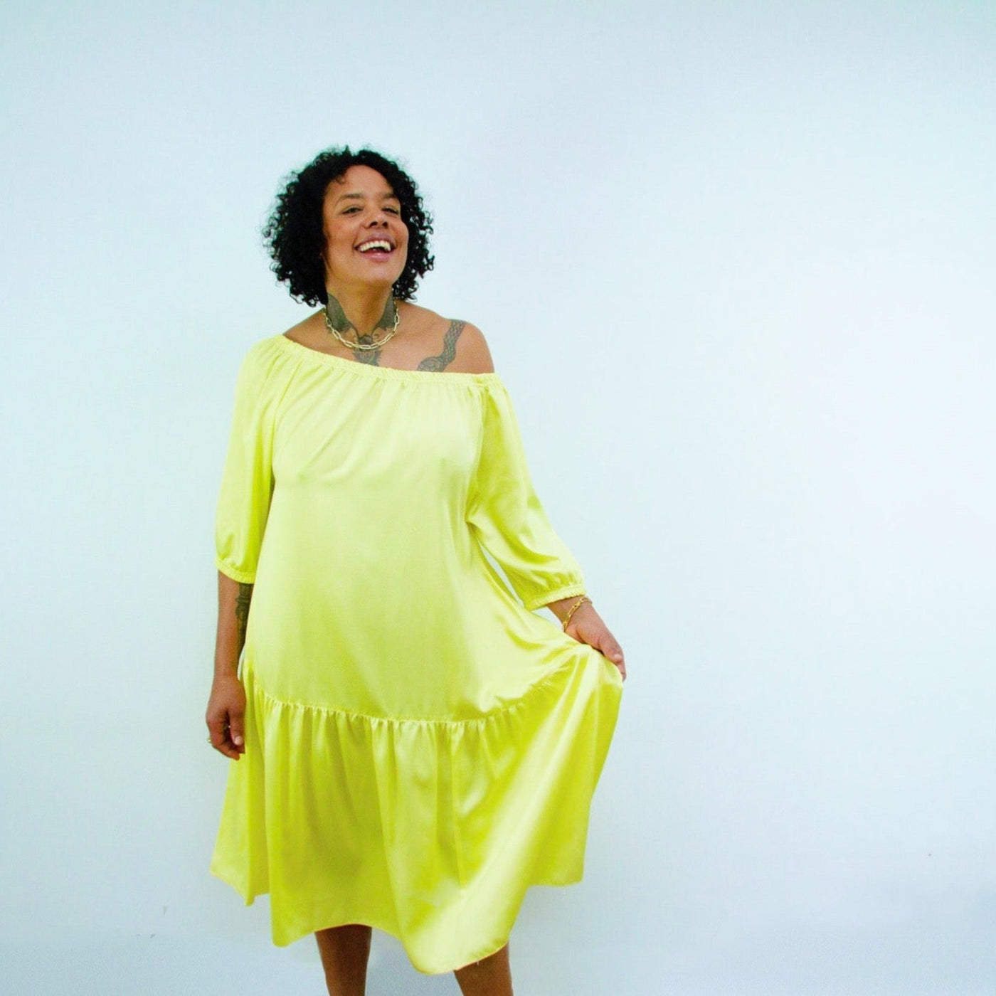 Ausus -Sherbet Yellow Maxi Dress