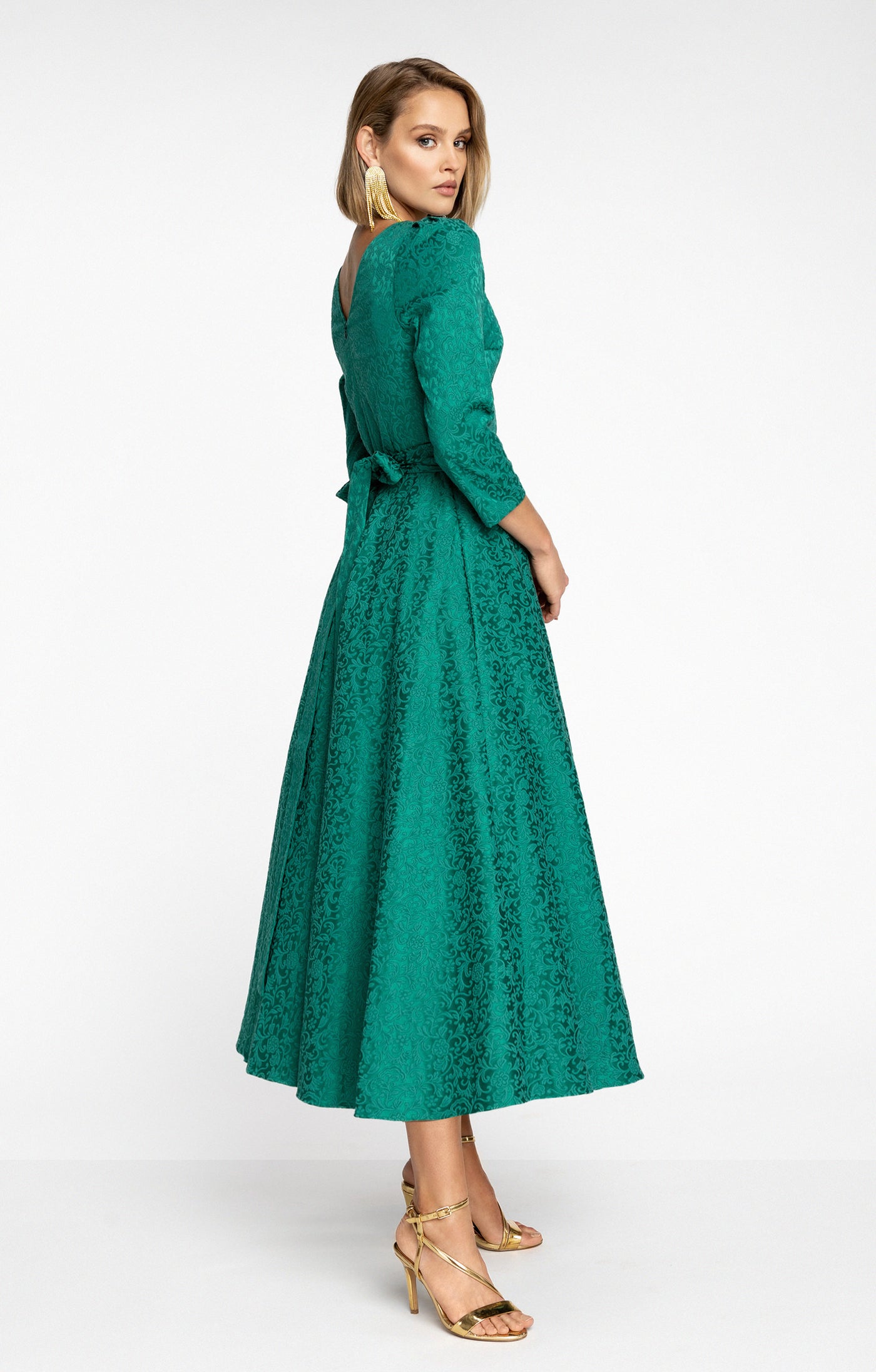 Jacquard dress "Alyzee" Emerald