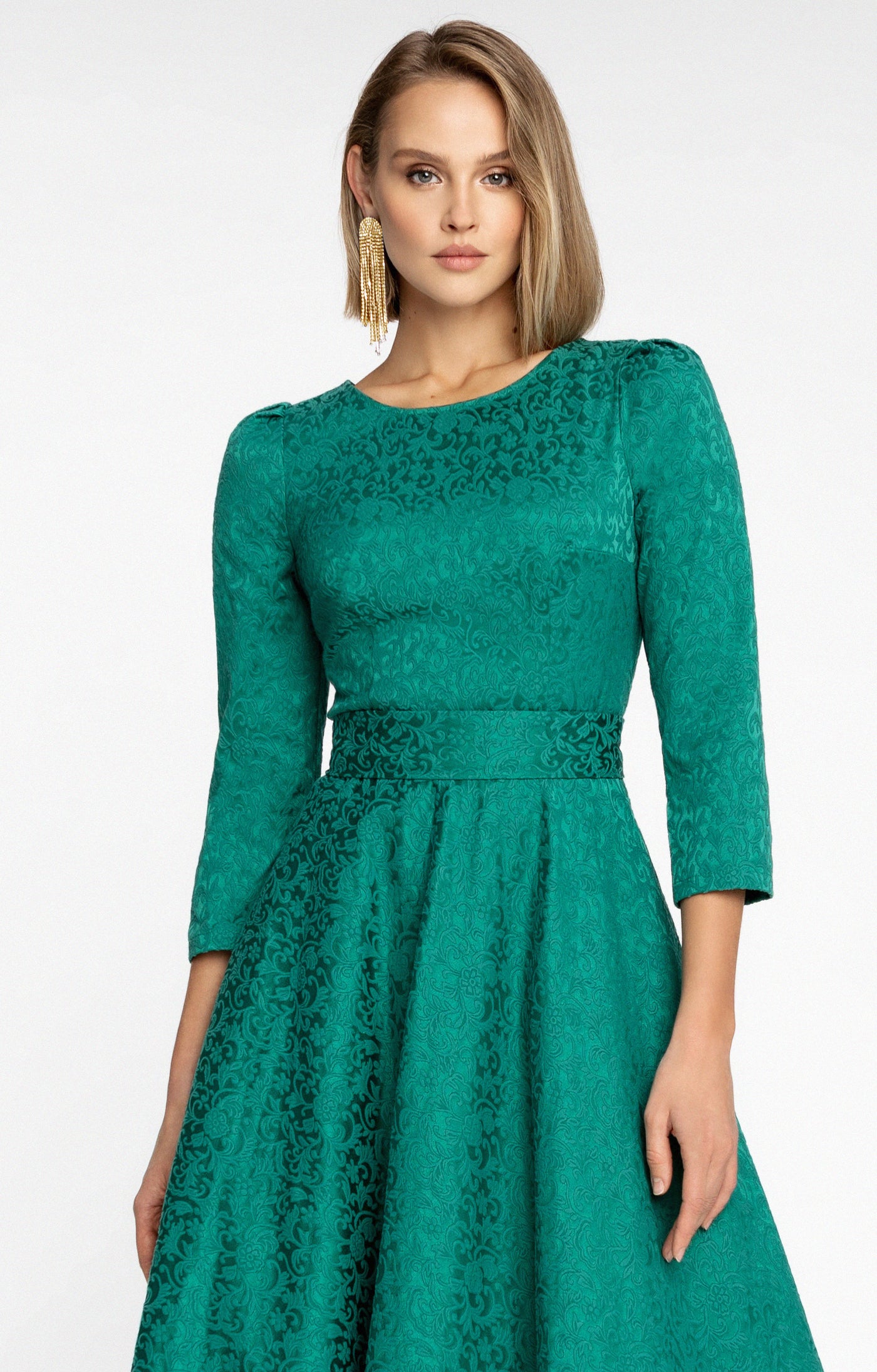 Jacquard dress "Alyzee" Emerald