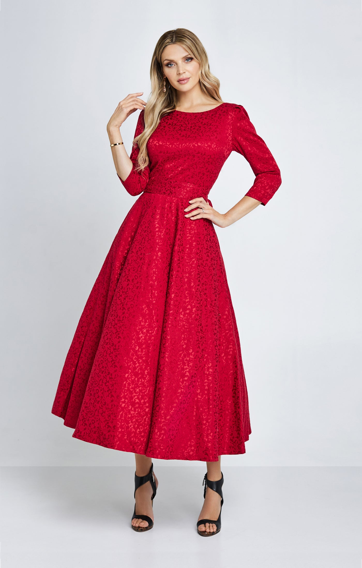 Jacquard Dress "Alyzee" Red