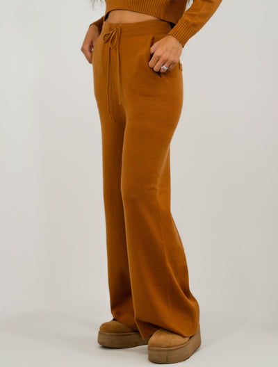 WOMENS HIGH WAIST KNIT TROUSERS