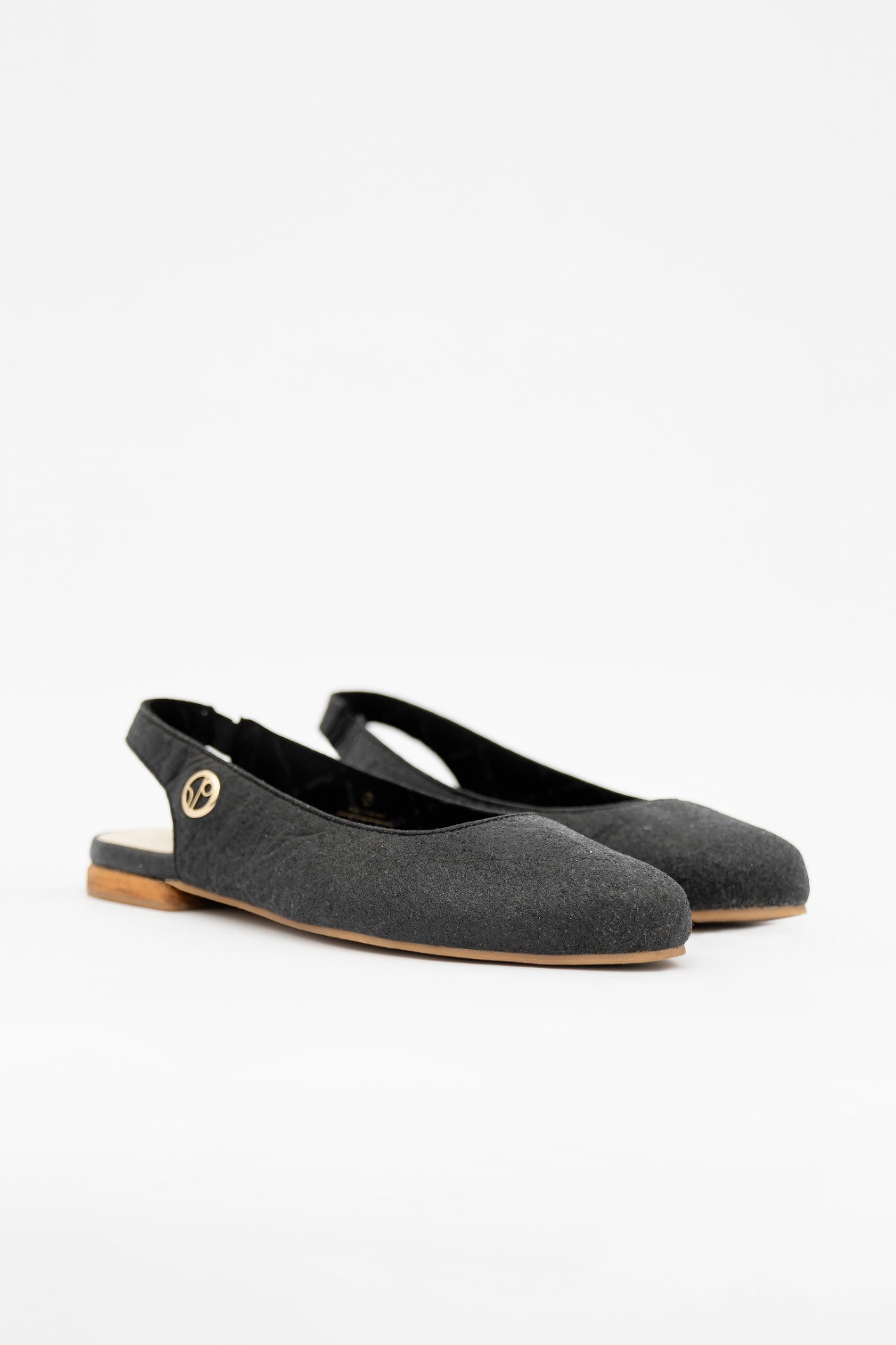 Cannes - Sling Back Flat Shoes - Charcoal