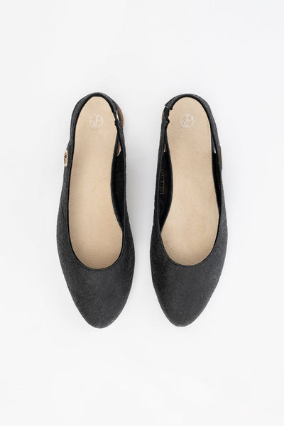 Cannes - Sling Back Flat Shoes - Charcoal