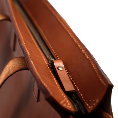 Leather Tote in Cuoio Brown Mod 126