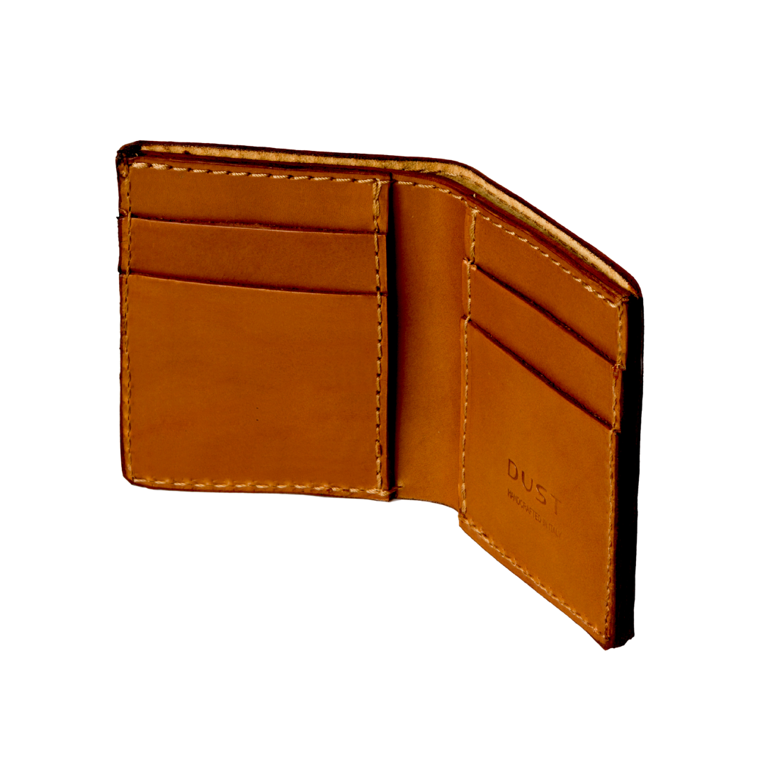 Leather Wallet in Cuoio Brown Mod 111