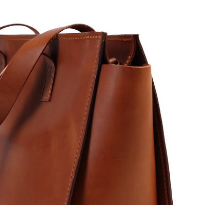 Leather Tote in Cuoio Brown Mod 126