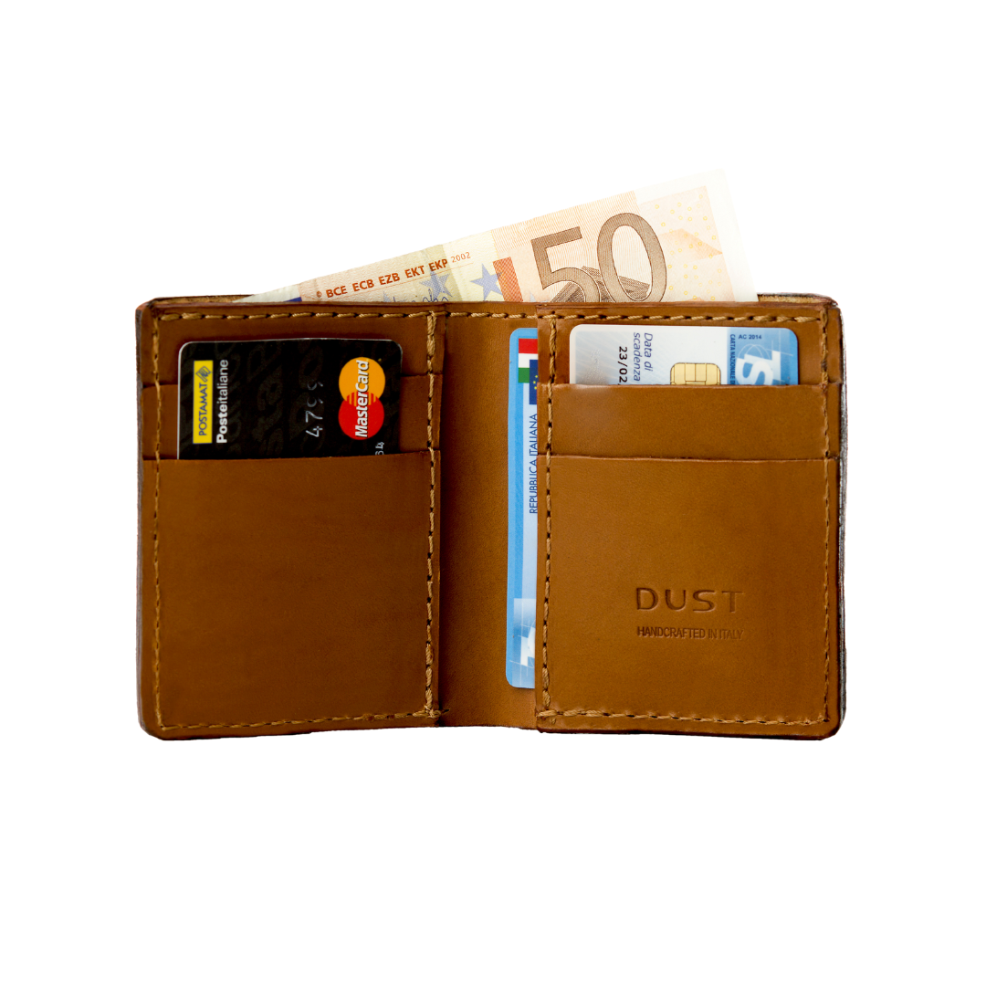 Leather Wallet in Cuoio Brown Mod 111