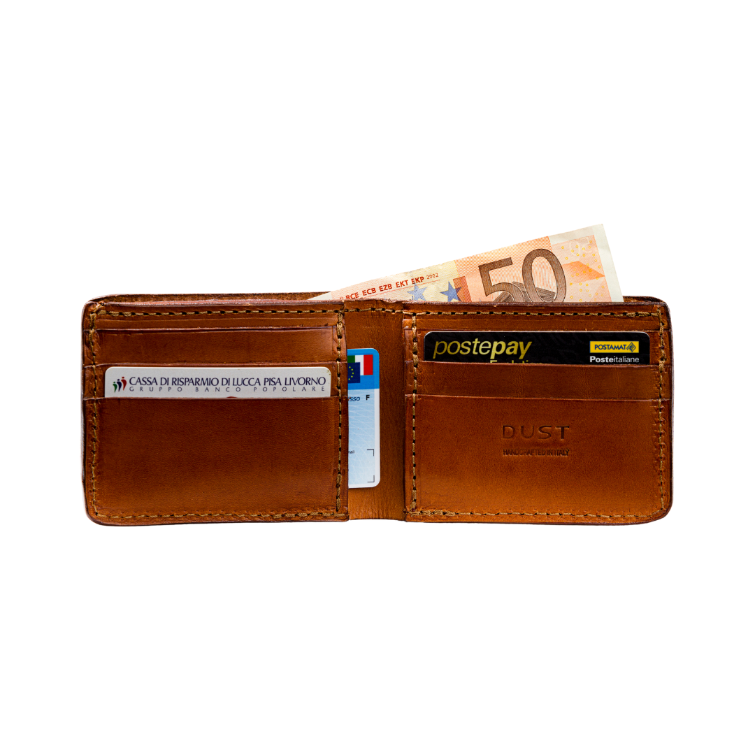 Leather Wallet in Cuoio Brown Mod 110