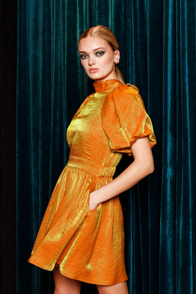 Dress Emily orange/golden