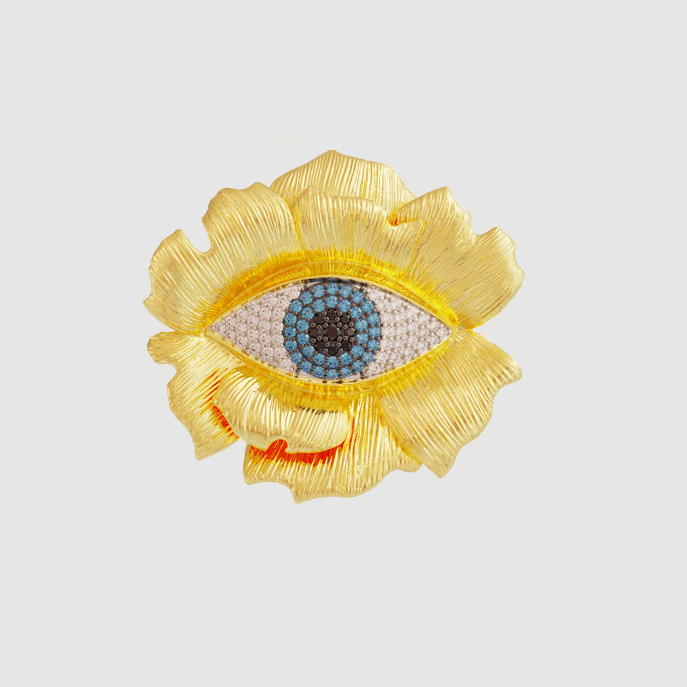 Evil Eye Flower Brooch