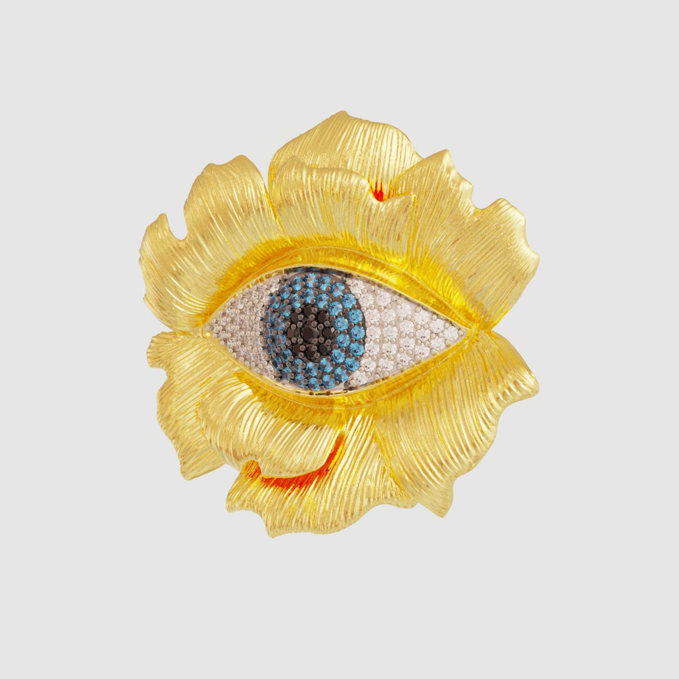 Evil Eye Flower Brooch