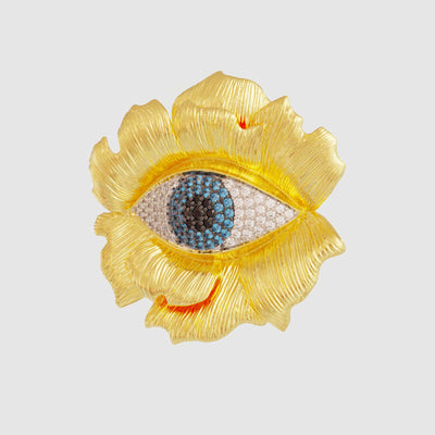 Evil Eye Flower Brooch