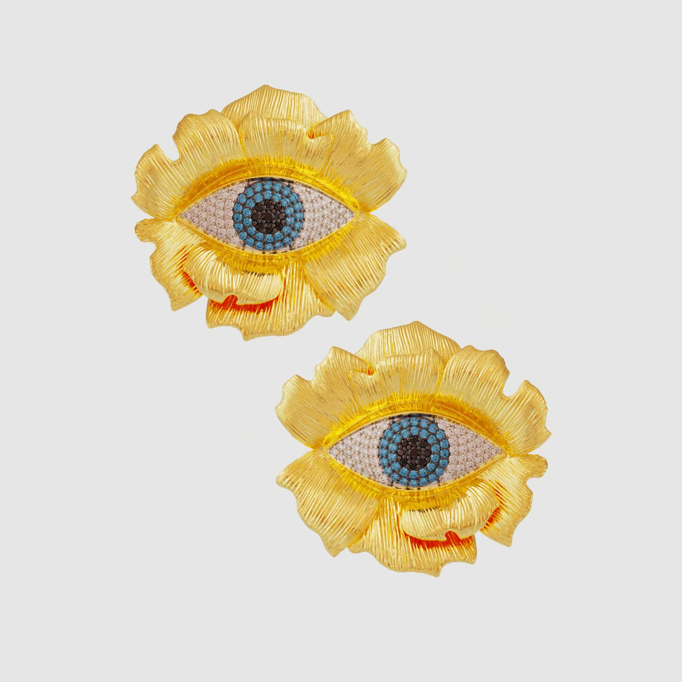 Evil Eye Flower Earrings