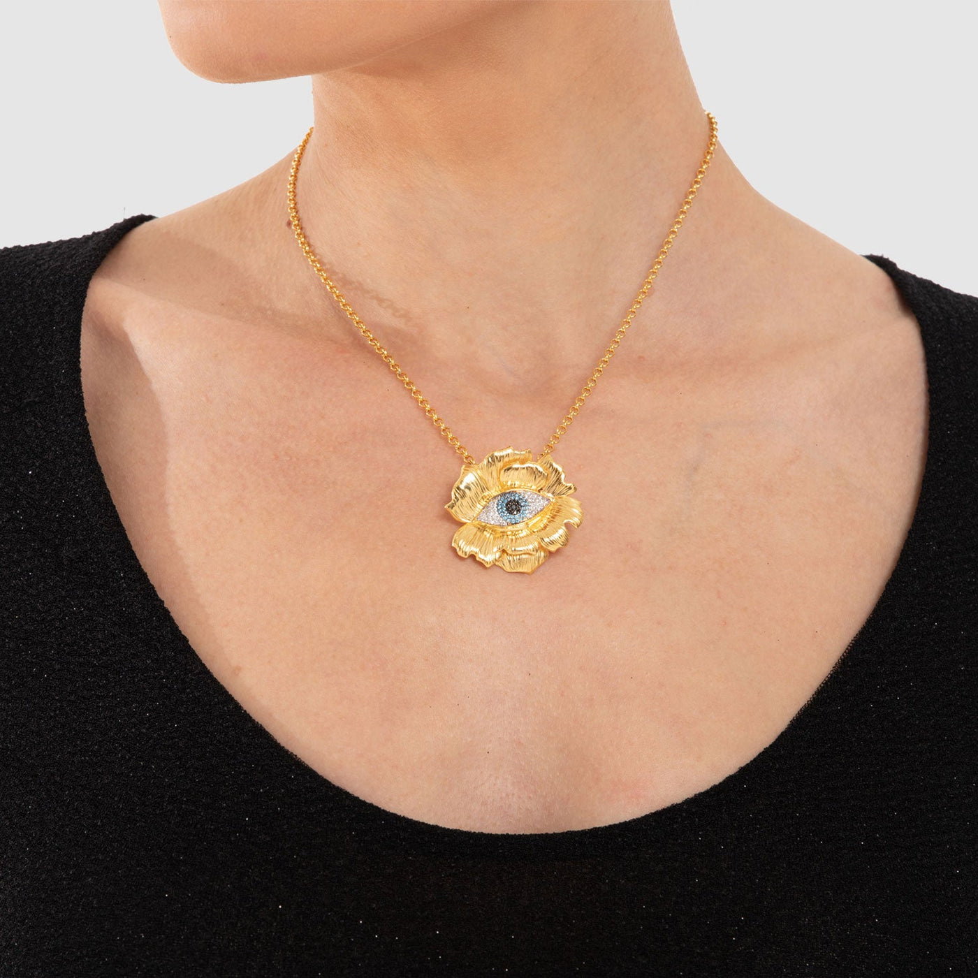 Evil Eye Flower Necklace