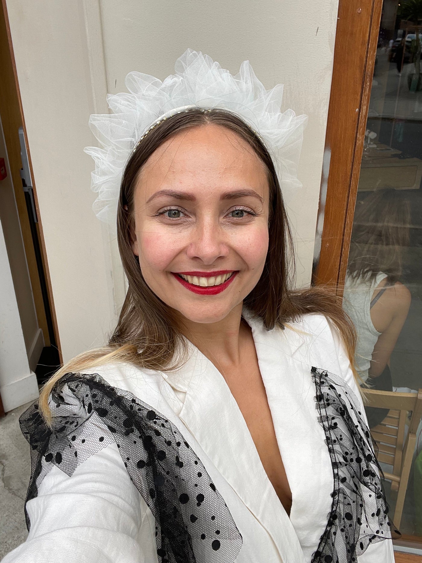 White Tulle headband