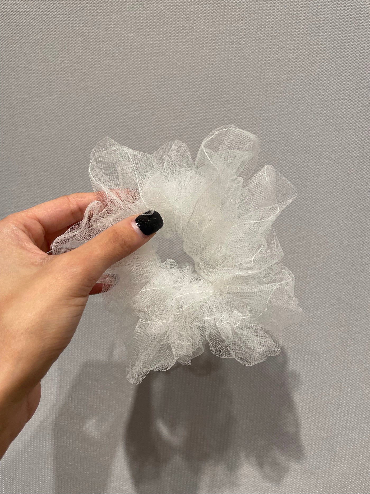 White tulle scrunchie