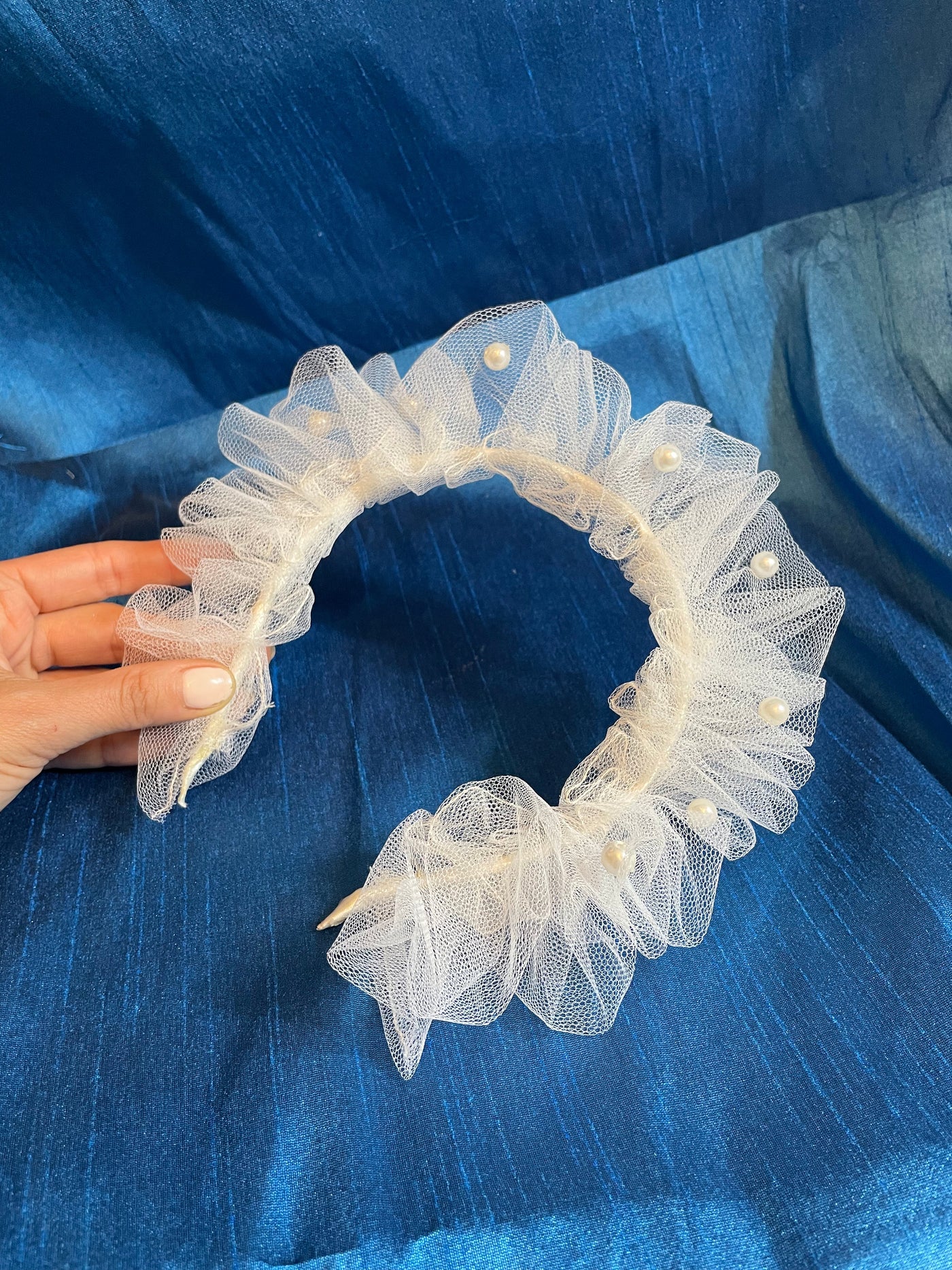 Pearl tulle headband