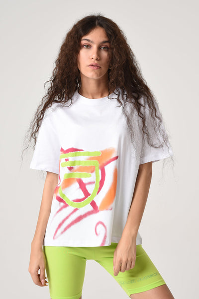 Oversized Spray Tee White