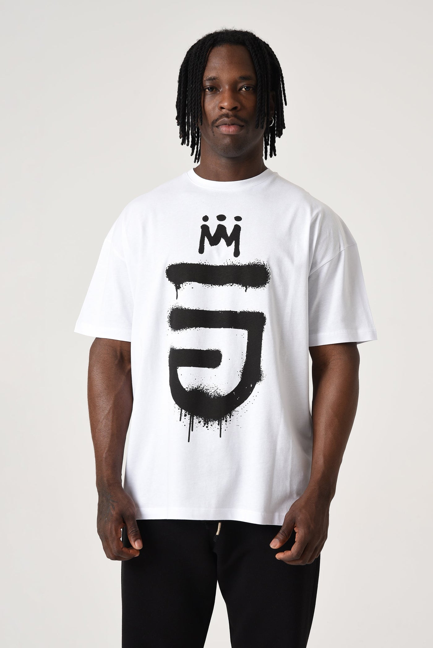 Oversized Royal Tee White