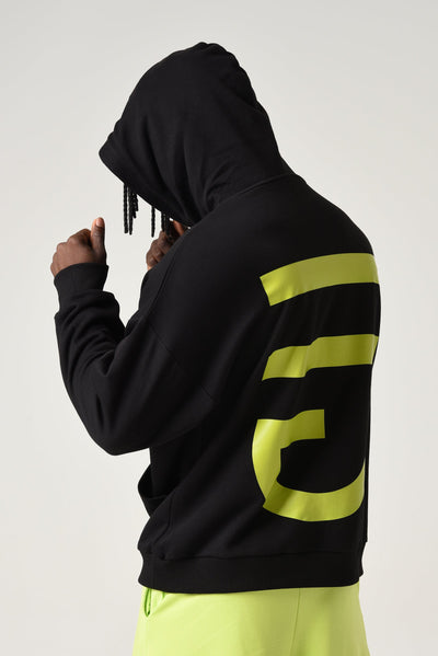 Oversize Hoodie Black Lime