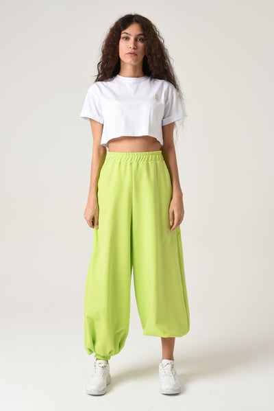 Crop Top White / Lime