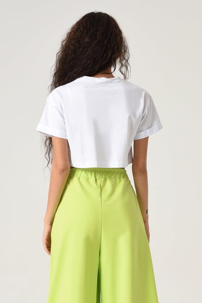 Crop Top White / Lime